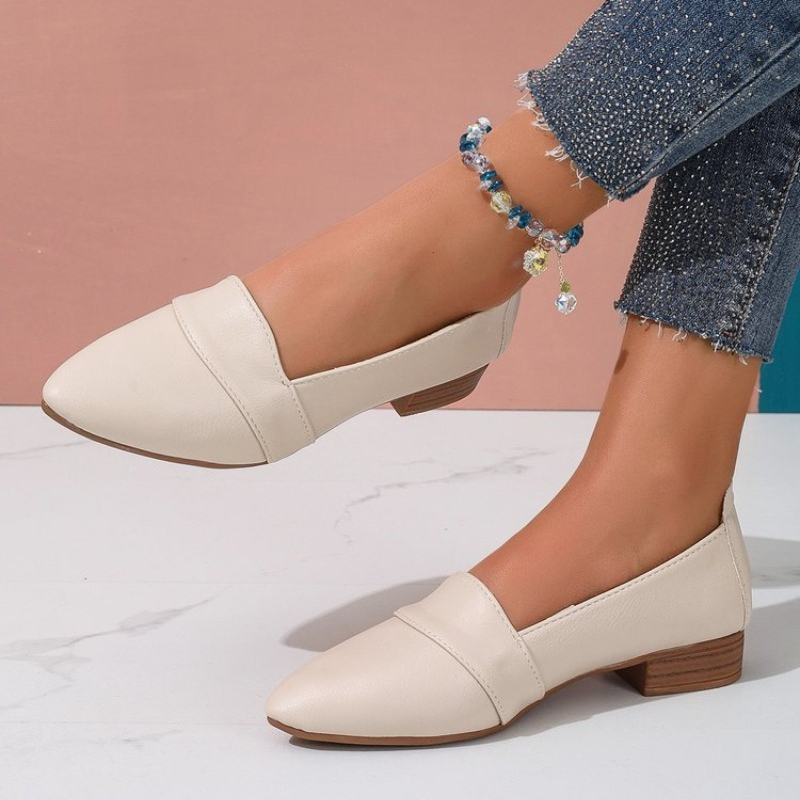 Womens Heels - Scarpe slip-on da donna, piatte, tinta