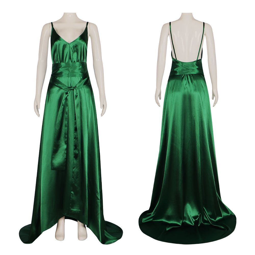 Evening Gown - Abito in raso color smeraldo, stile
