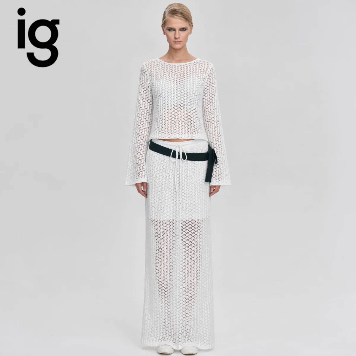 Formal Skirt - Completo due pezzi in maglia traforata