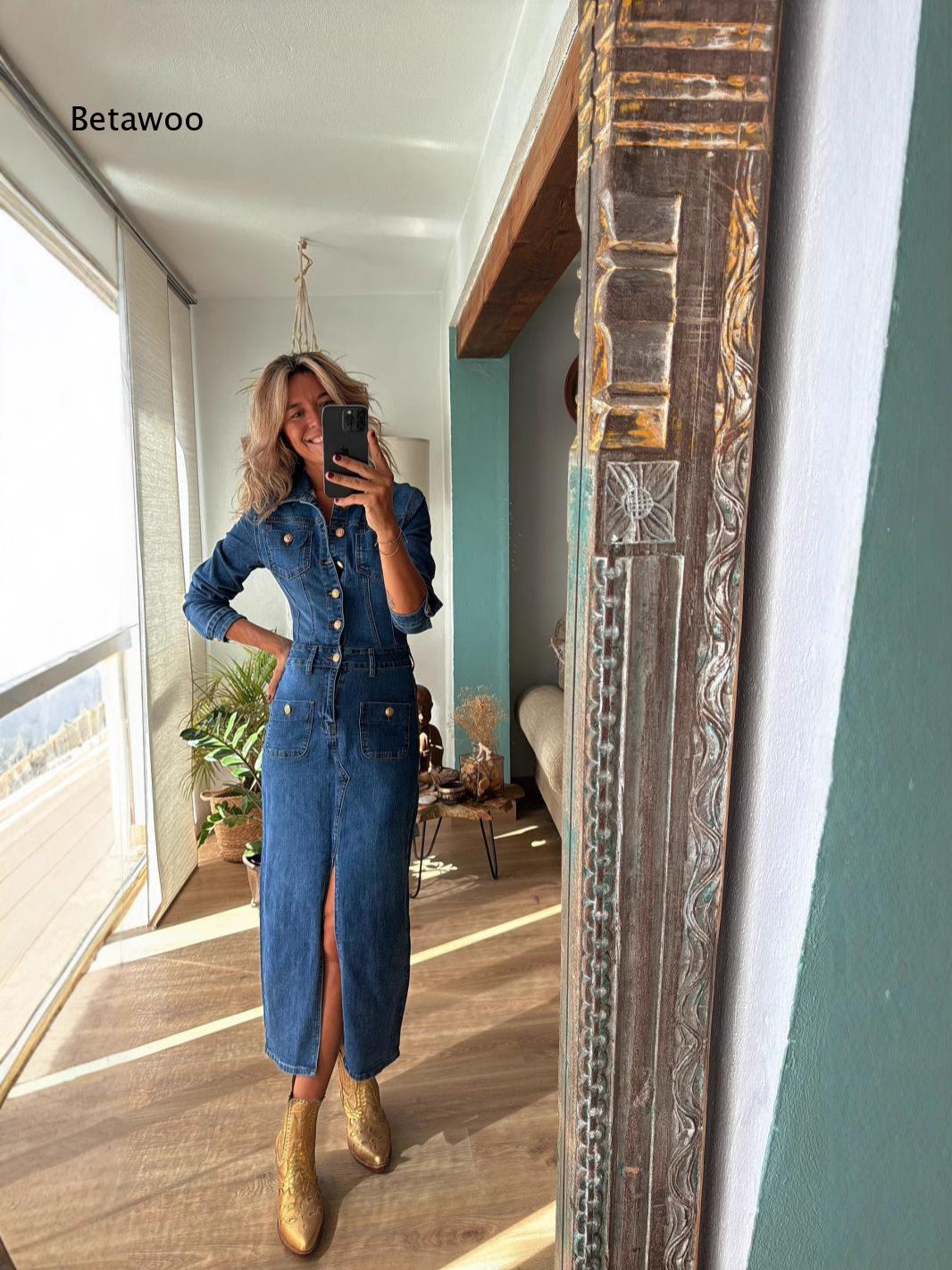 Abito midi in denim nero da do - Midi Dress recensione e prezzo
